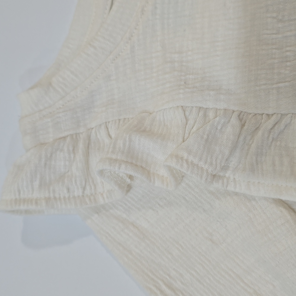 3/$15 Cat & Jack - Girls' Cream Long Ruffle Sleeve Shirt - Picture 3 of 5